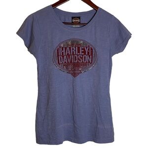 Harley-Davidson Graphic Printed Heathered Periwinkle Blue Killer Creek Roswell S